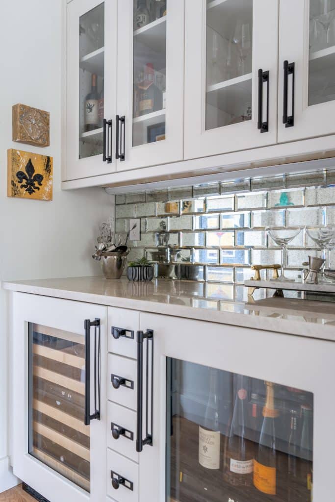 Renovated luxury kitchen with white cabinets